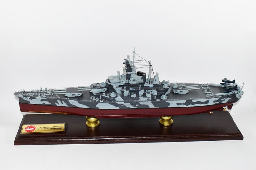 USS Alabama BB-60 South Dakota Class Battleship, 24-inch Mahogany Model