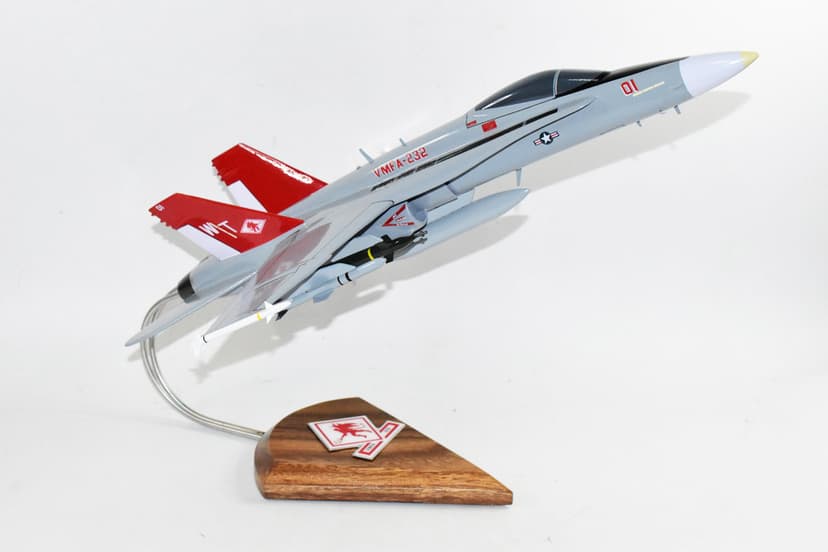 VMFA-232 Red Devils 2010 F/A-18C, 18" Mahogany Scale Model