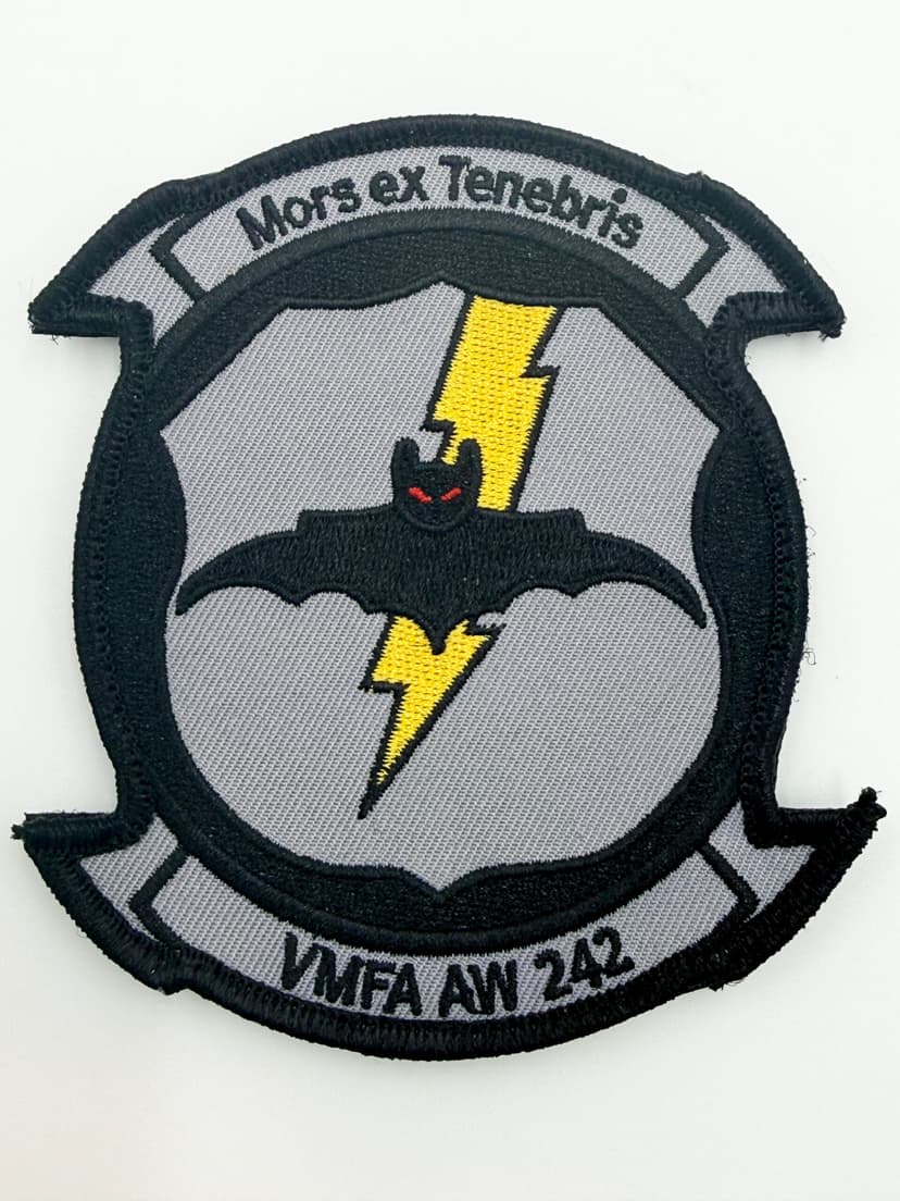 VMFA(AW)-242 Bats Patch – With Hook and Loop, Embroidered, 4.25 Inch