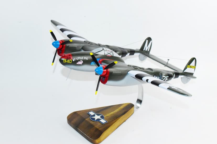 Lockheed® P-38 Lightning®, My Little Pig 370th FS, 485th FG, Mahogany Scale Model