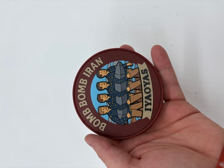 Bomb Bomb Iran by the Bomb Boys, IYAOYAS, 3.5 inch patch, Hook and Loop
