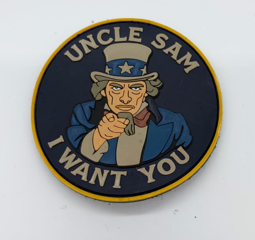 Uncle Sam, I Want You, PVC Patch, 3.5 inch, Hook and Loop