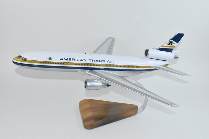 American Trans Air (ATA) (1986) DC-10-40 Mahogany Model – 18-inch Length