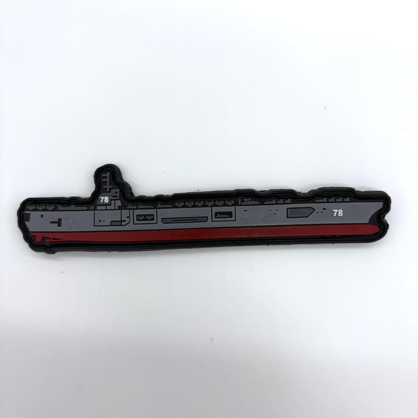 USS Gerald Ford CVN-78 Silhouette 5 in PVC Patch – with Hook and Loop