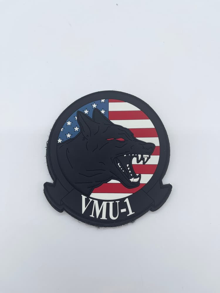 VMU-1 Watchdogs PVC Squadron Patches, 4in, Hook and Loop backing, Glow