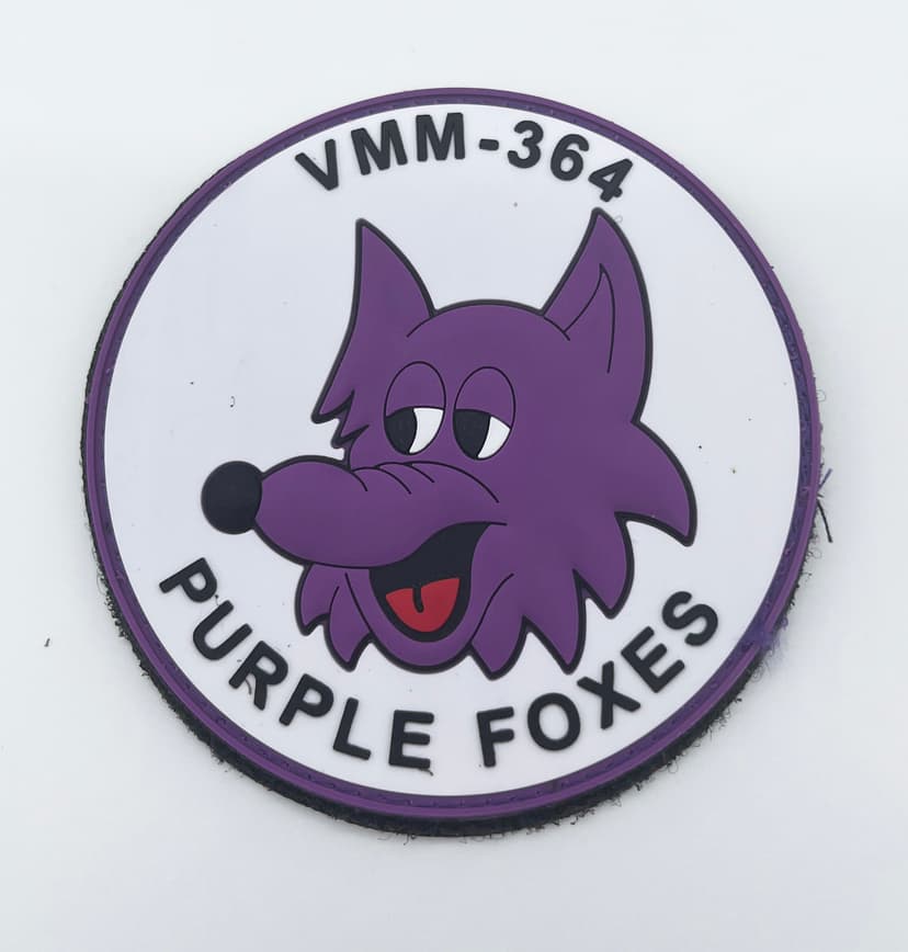 VMM-364 Purple Fox PVC Patch, 3.5 inch, Hook and Loop backing