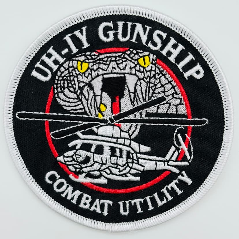 Bell® UH-1Y Huey Gunship Patch – 3.5in, Iron-On/Sew On, Officially Licensed,