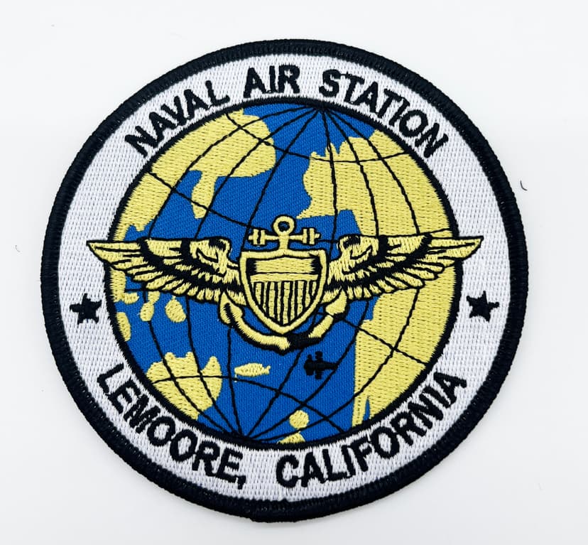 NAS Lemoore Patch, 4 Inch Embroidered, Hook and Loop Backing
