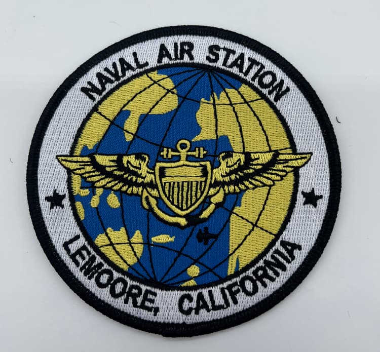 NAS Lemoore Patch, 4 Inch Embroidered, Hook and Loop Backing