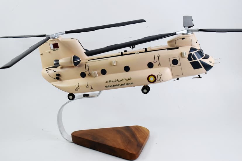 Qatar QELF CH-47F, 14 inch Mahogany Model