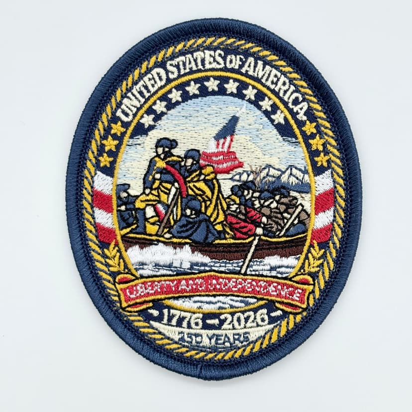 Crossing the Potomac Patch– 250th Anniversary – Iron On, 3.5 in