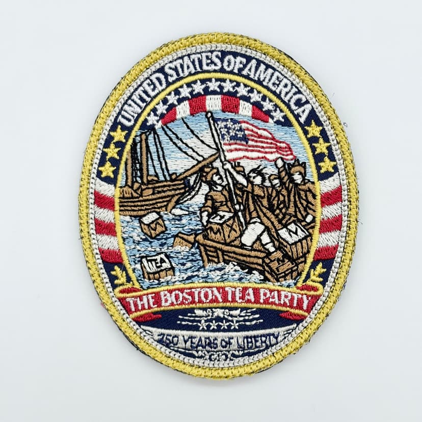 Boston Tea Party Patch– Embroidered, Hook and Loop, 3.5 in