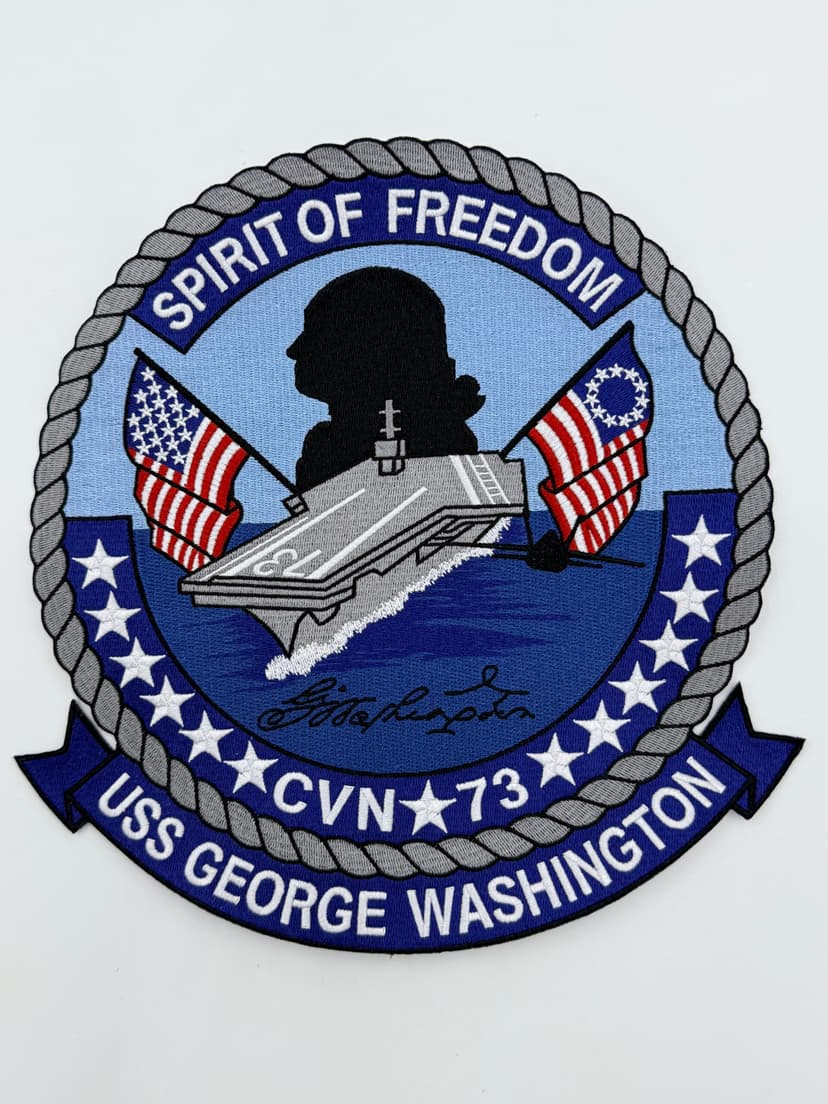 USS George Washington CVN-73 10-inch sew-on patch, front view