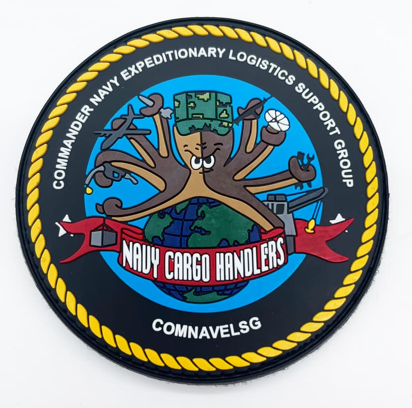 Navy Expeditionary Logistics and Support Group, NAVELSG, PVC Patch, 4 in, Hook and Loop