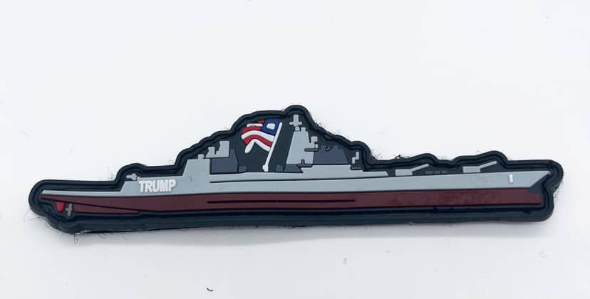 USS Defiant (BBG-1), Trump Class Battleship Patch, 5 inch, PVC, Hook and Loop Backing