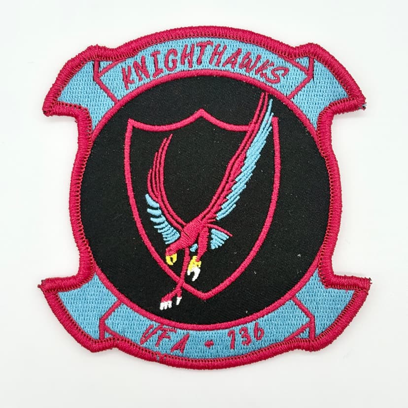 VFA-136 Knighthawks Miami Vice Patch – Embroidered, Iron on, 4 Inch