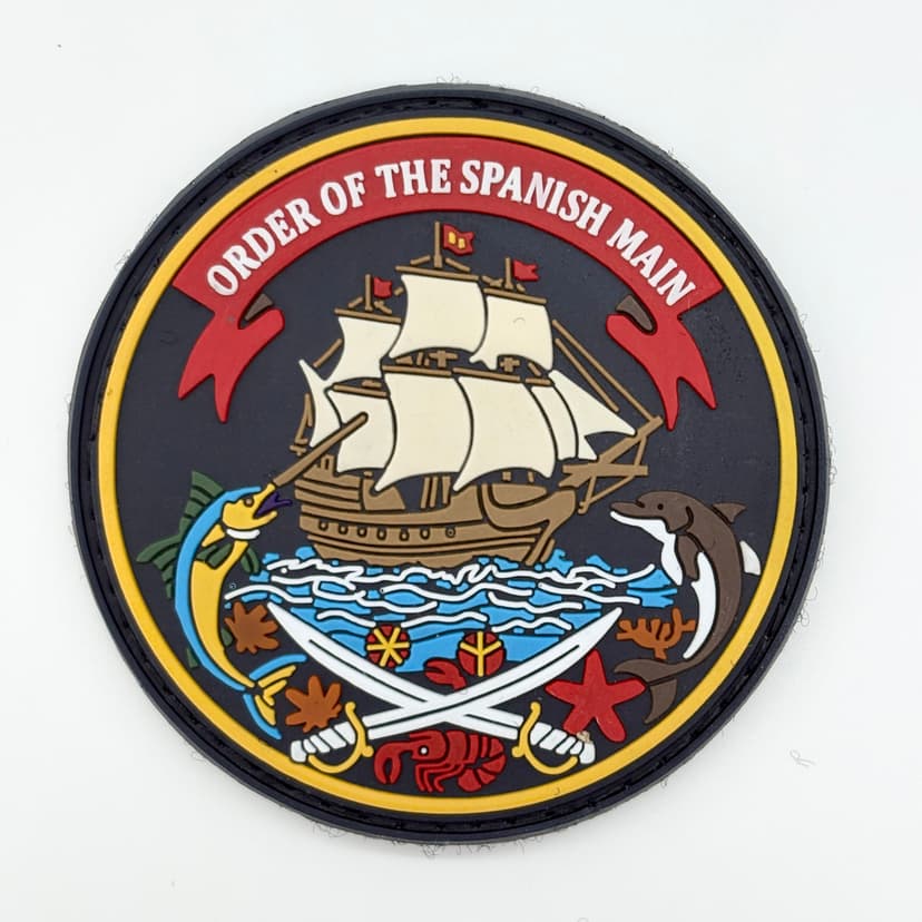 Order of the Spanish Main Cruising the Caribbean Patch, 3 Circular Tactical PVC Patch with Hook and Loop Backing, Nautical Heritage & Sailing Morale Insignia