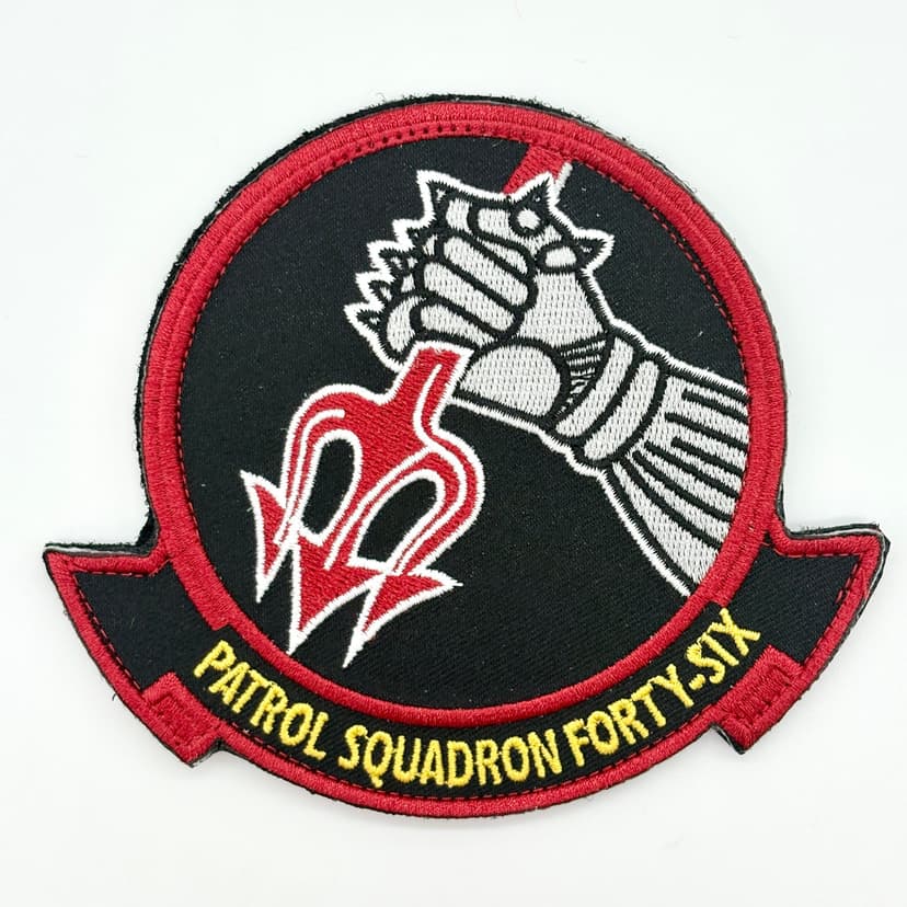 VP-46 Grey Knights Squadron Patch, 4 Circular Embroidered Tactical Patch with Hook and Loop Backing, US Navy P-8A Poseidon The Oldest and The Best Insignia (1)