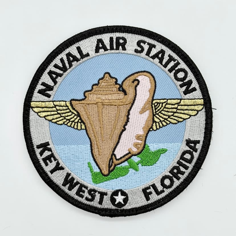 NAS Key West Patch – Embroidered, Hook and Loop, 4 Inch