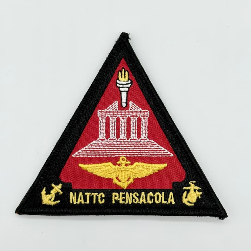 NATTC Pensacola Patch, 4 Circular Embroidered Tactical Patch with Hook and Loop Backing, Naval Air Technical Training Center Cradle of Naval Aviation Schoolhouse Insignia