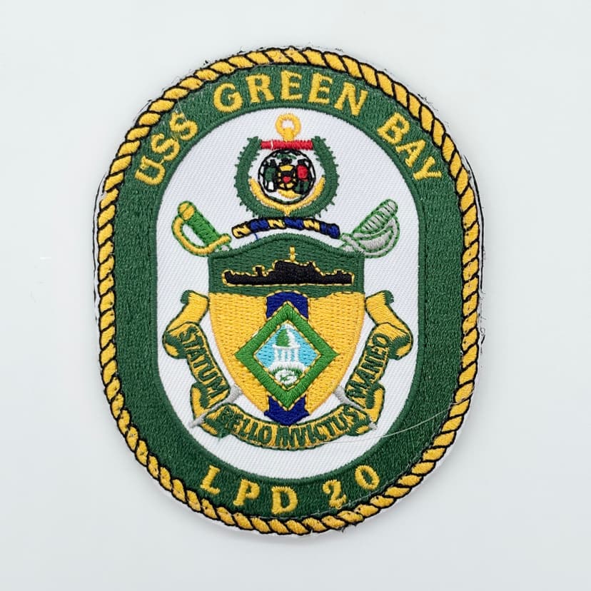 USS Green Bay LPD-20 Patch – Embroidered, Hook and Loop, 4 Inch