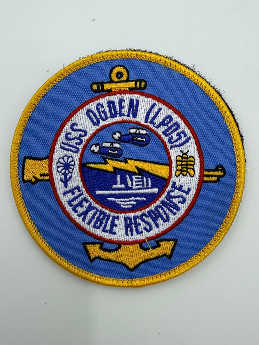 USS Ogden LPD-5 hook-and-loop patch, front view