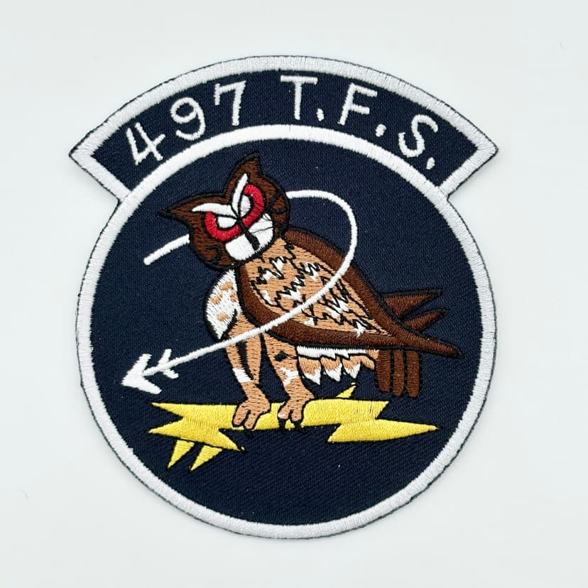 497th TFS Hooters - Iron On/ Sew On, Embroidered, 4 Inch