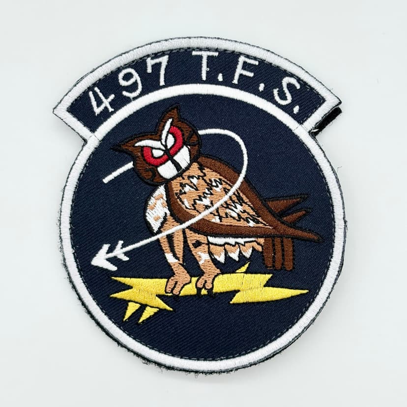 497th TFS Hooters - With Hook and Loop, Embroidered, 4 Inch