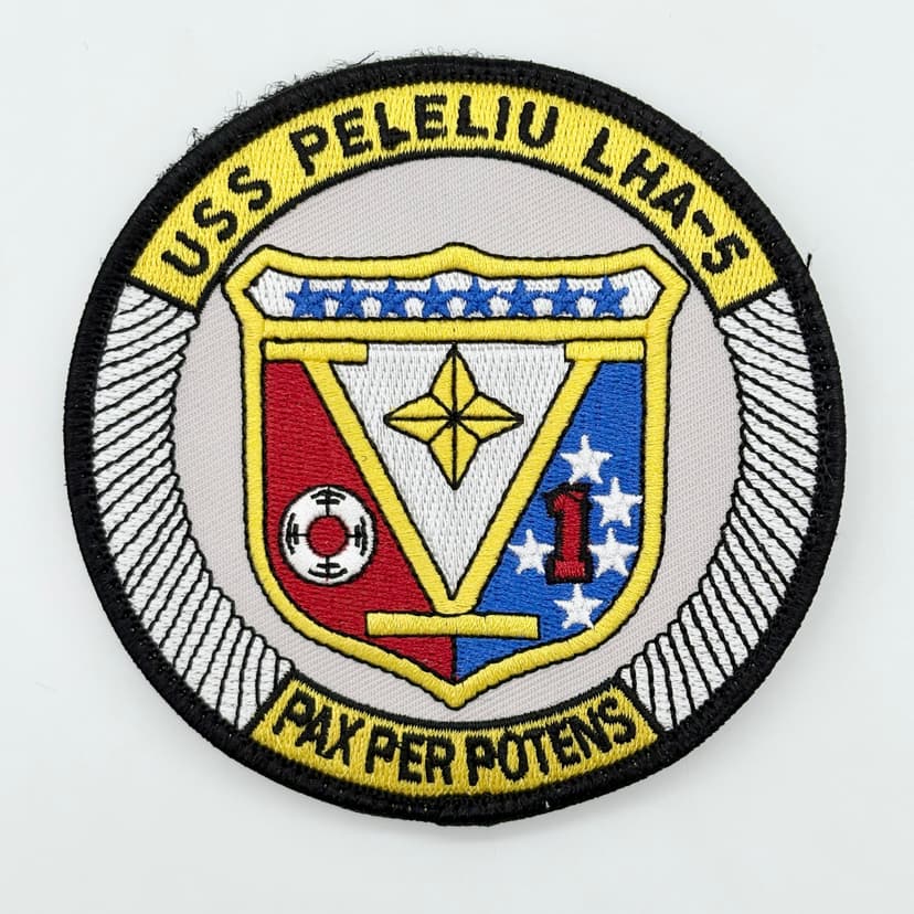 USS Peleliu LHA-5 Patch –With Hook and Loop, Embroidered, 4 Inch (1)
