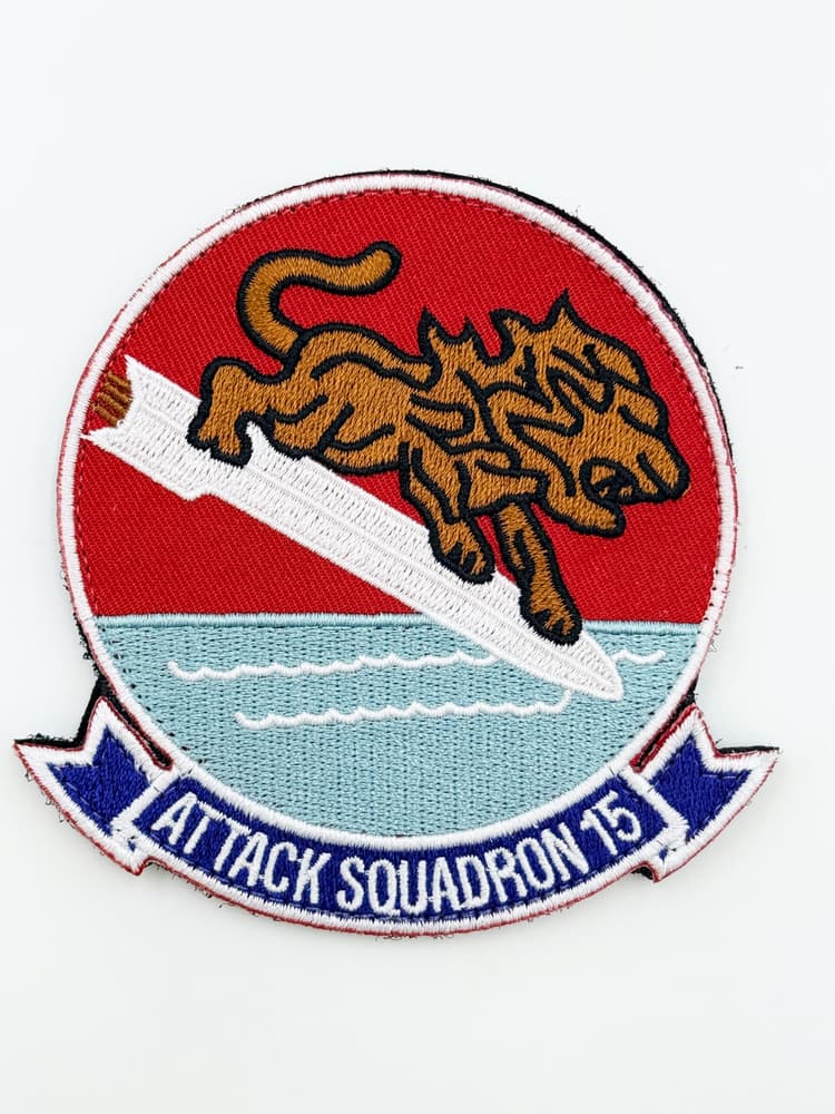 VA-15 Valions Squadron Patch – With Hook and Loop, Embroidered, 4 Inch