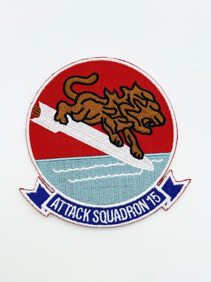 VA-15 Valions Squadron Patch – With Hook and Loop, Embroidered, 4 Inch