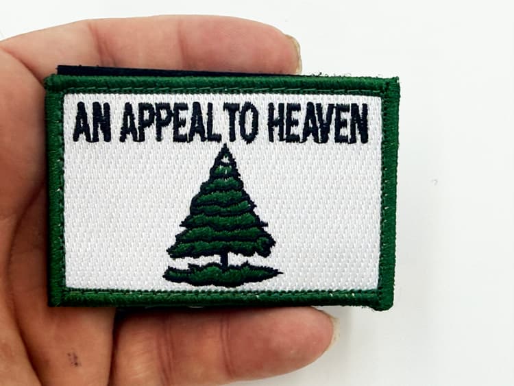 Appeal to Heaven Patch -With Hook and Loop, Embroidered, 2x3 Inch