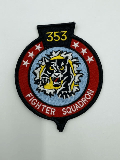 353rd Fighter Squadron iron-on sew-on patch, front wide view