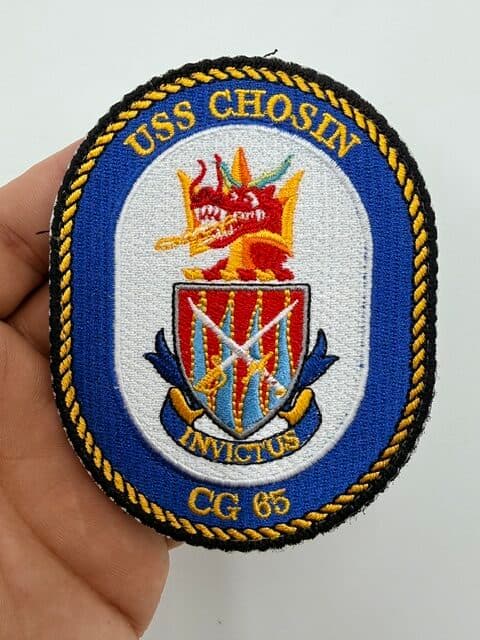 USS Chosin CG-65 hook-and-loop patch, front close view