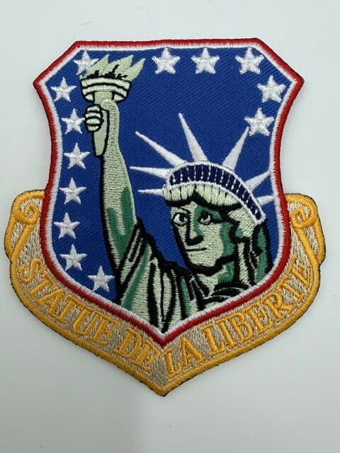 48th Tactical Fighter Wing Statue de la Liberte iron-on patch, front view
