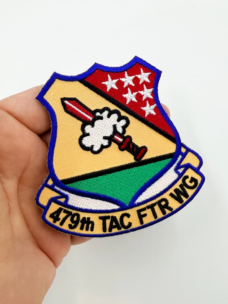 479th Tactical Fighter Wing Patch – With Hook and Loop, Embroidered, 3.5"