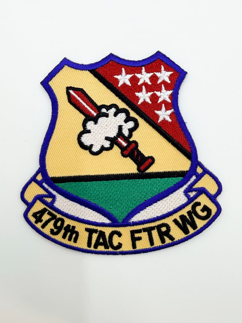 479th Tactical Fighter Wing Patch – With Hook and Loop, Embroidered, 3.5"