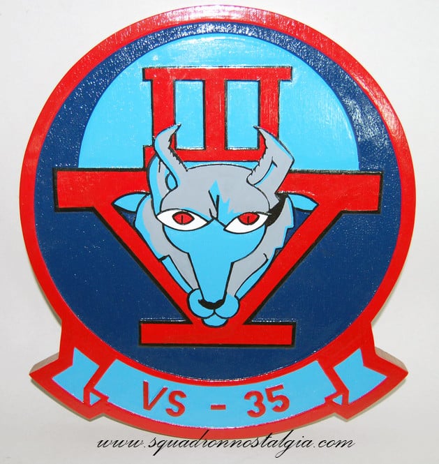 VS-35 Blue Wolves Logo Plaque