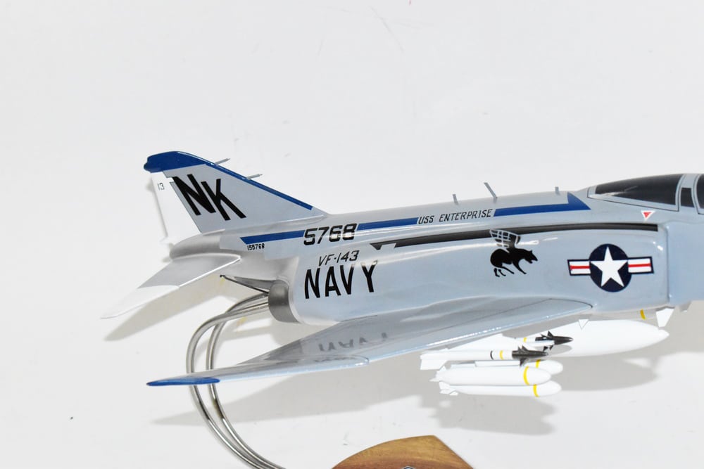 VF-143 Pukin Dogs F-4 Model, 1/42 (18") Scale, Mahogany, Navy, Fighter