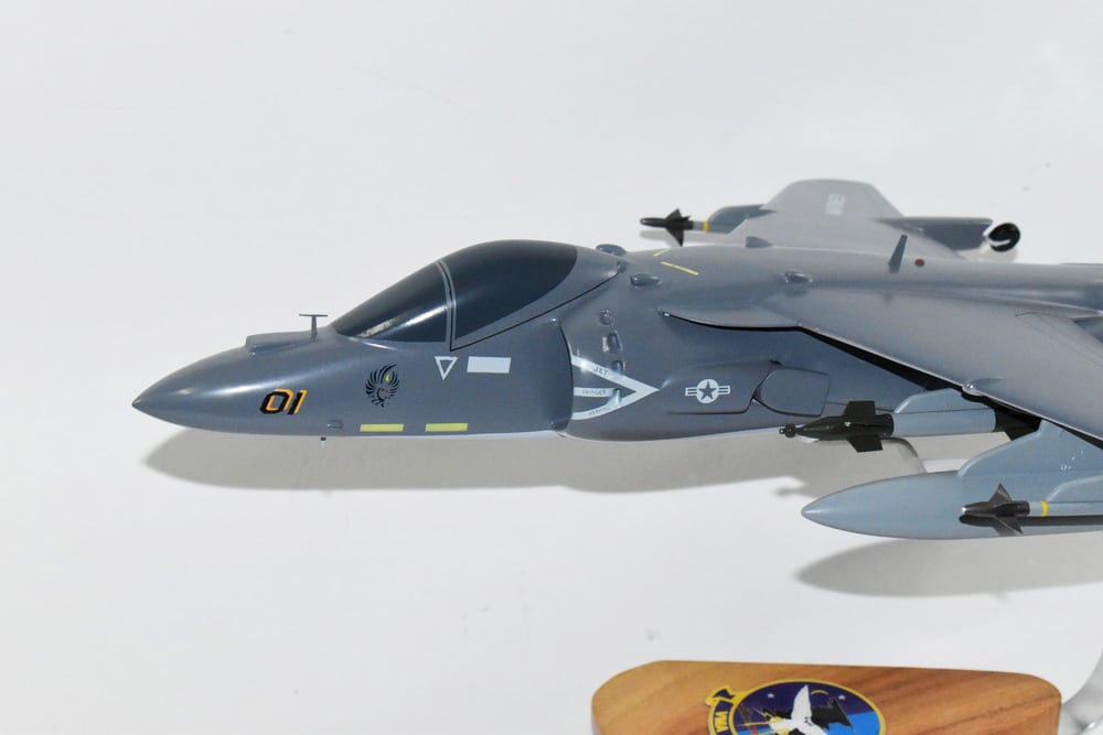 VMA-513 Flying Nightmares AV-8B Harrier Model, Mahogany, 1/30th scale,  Marines Squadron Nostalgia