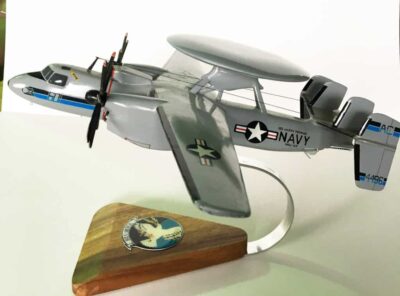 VAW-126 Seahawks E-2C Model, Navy, 1/54 (18″ Wingspan), Mahogany
