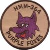 HMM-364 Purple Foxes (Tan) Squadron Patch