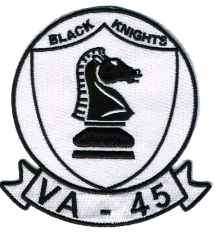 VA-45 Black Knights Squadron Patch – Plastic Backing