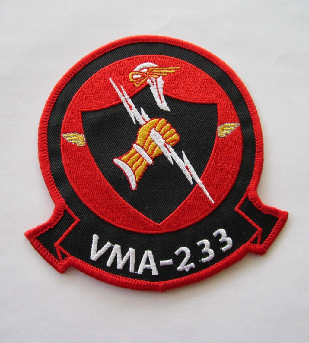 Plastic Backing VMA-233 Squadron Patch