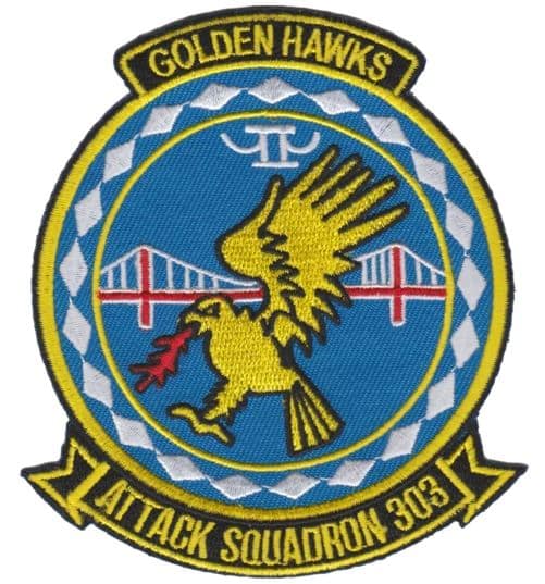 VA-303 Golden Hawks Squadron Patch – Plastic Backing