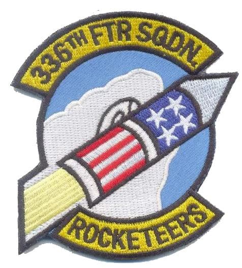 336th Fighter Squadron Rocketeers Patch – Plastic Backing