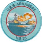 USS Arkansas BB-33 Patch – Plastic Backing