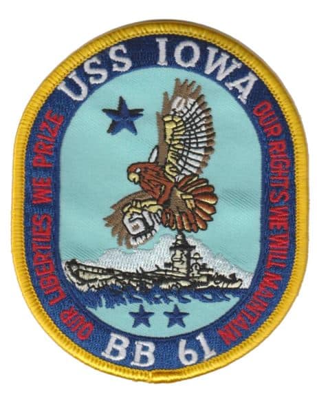 USS Iowa BB-61 Patch – Plastic Backing