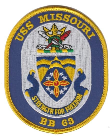 USS Missouri BB-63 Patch – Plastic Backing