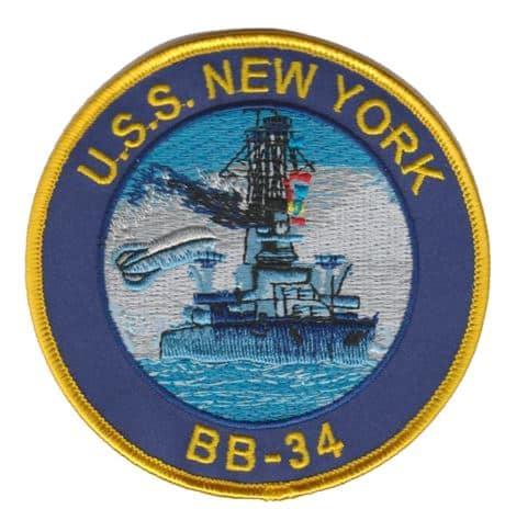 USS New York BB-34 Patch – Plastic Backing